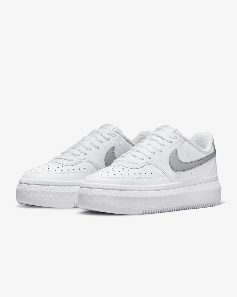 Кеды Nike W Court Vision Alta Ltr white mtlc platinum-summit white DM0113-101 в Москве  в Москве 