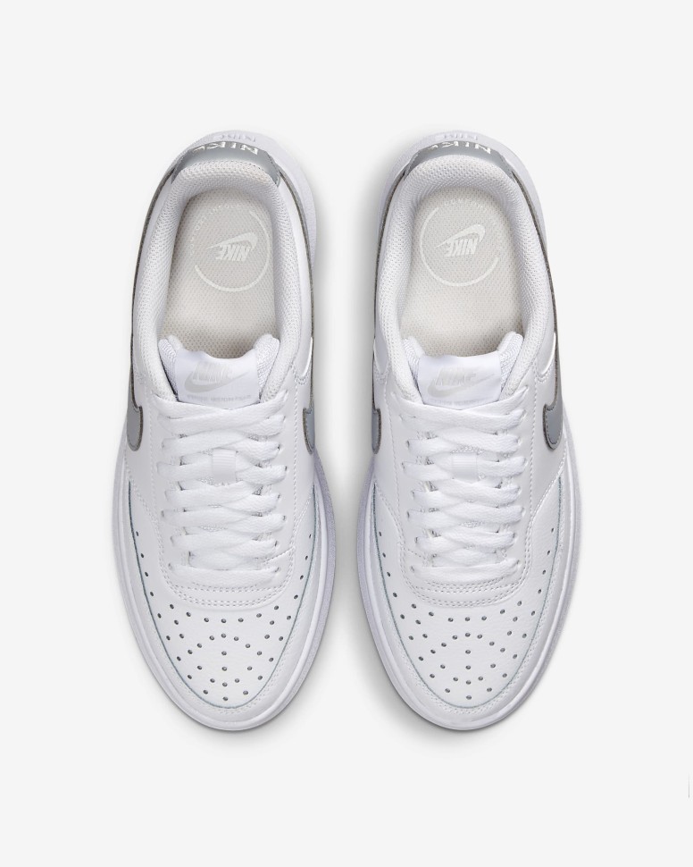 Кеды Nike W Court Vision Alta Ltr white mtlc platinum-summit white DM0113-101 в Москве  в Москве 