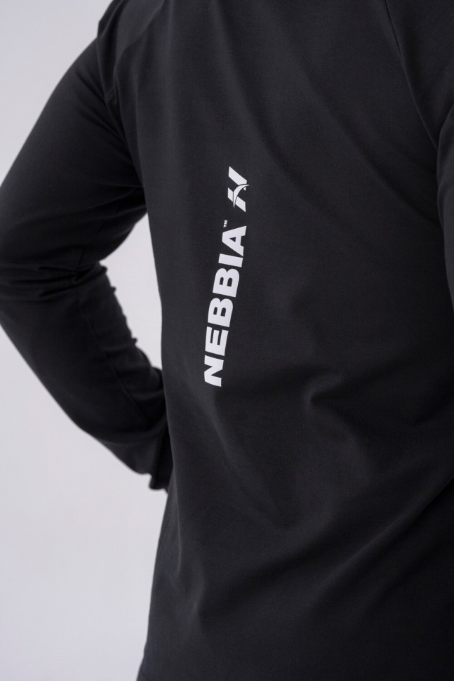 Толстовка Nebbia Long-Sleeve T-shirt with a hoodie 330 Black в Москве  в Москве 