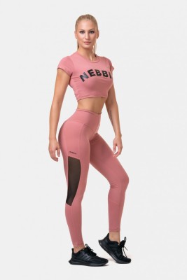 Лосины Nebbia High Waist &amp; Mesh Leggings 573 Old rose