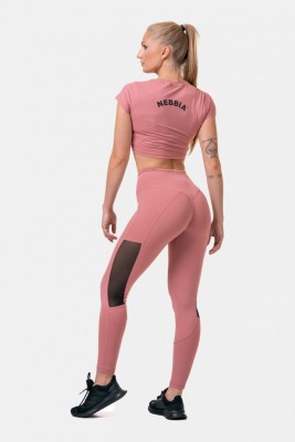 Лосины Nebbia High Waist &amp; Mesh Leggings 573 Old rose