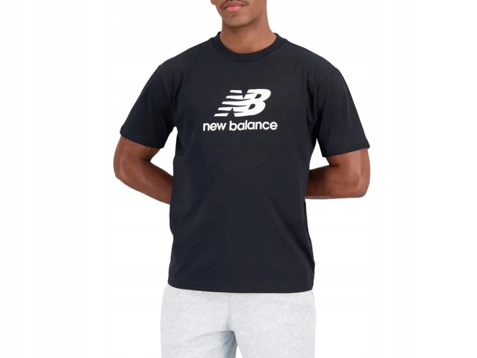 Футболка New Balance Essentials Stacked Logo Cotton Jersey Short Sleeve T-shirt MT31541-BK в Москве  в Москве 