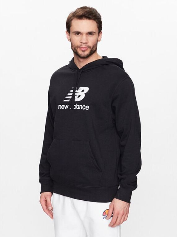 Толстовка New Balance Essentials Stacked Logo French Terry Hoodie MT31537-BK в Москве  в Москве 
