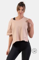 Футболка Nebbia укороченная 417 Loose Fit “The Minimalist” Crop Top Salmon в Москве  в Москве 