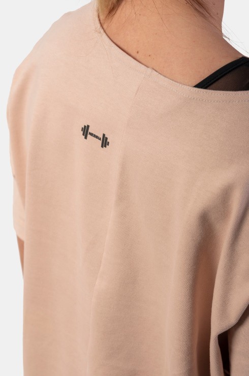 Футболка Nebbia укороченная 417 Loose Fit “The Minimalist” Crop Top Salmon в Москве  в Москве 