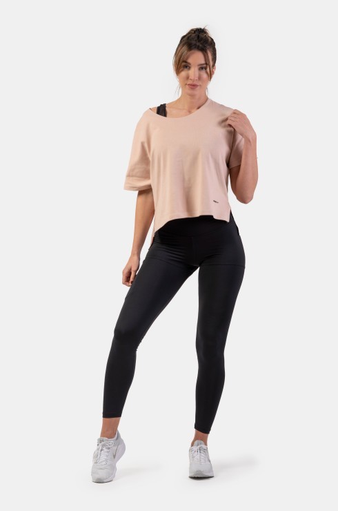 Футболка Nebbia укороченная 417 Loose Fit “The Minimalist” Crop Top Salmon в Москве  в Москве 