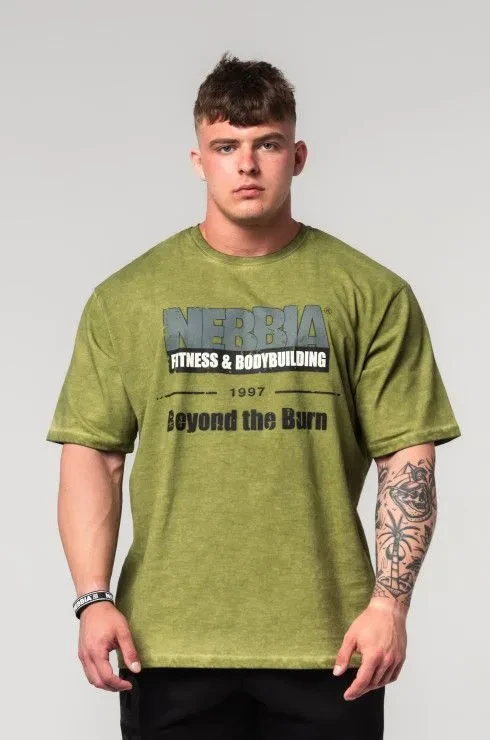 Футболка Nebbia Washed-off Oversized T-shirt HERITAGE 355 Green в Москве  в Москве 
