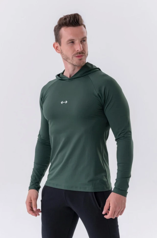 Толстовка Nebbia Long-Sleeve T-shirt with a hoodie 330 Green в Москве  в Москве 