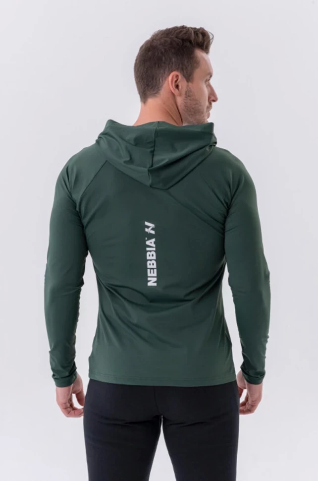 Толстовка Nebbia Long-Sleeve T-shirt with a hoodie 330 Green в Москве  в Москве 