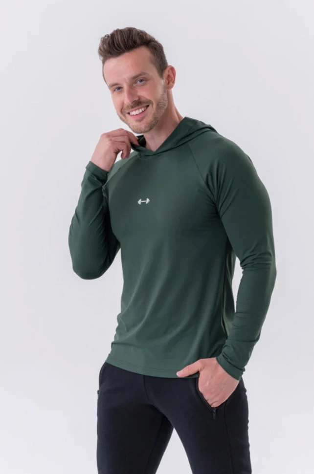 Толстовка Nebbia Long-Sleeve T-shirt with a hoodie 330 Green в Москве  в Москве 