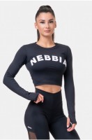 Лонгслив Nebbia 585 black Long Sleeve Thumbhole Sporty Crop Top Black в Москве  в Москве 