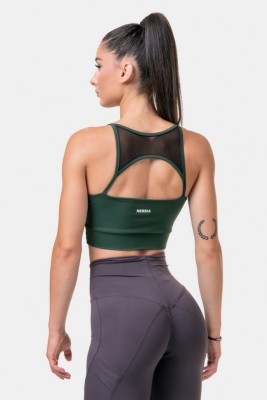 Топ NEBBIA Classic HERO Cut-Out Sports bra 579 Dark green