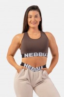 Топ NEBBIA Medium Impact Cross Back Sports Bra 410 Brown в Москве  в Москве 