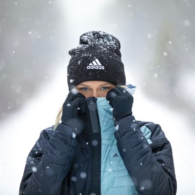 Шапка Adidas LOGO WOOLIE     BLACK/BLACK/WHITE FS9022