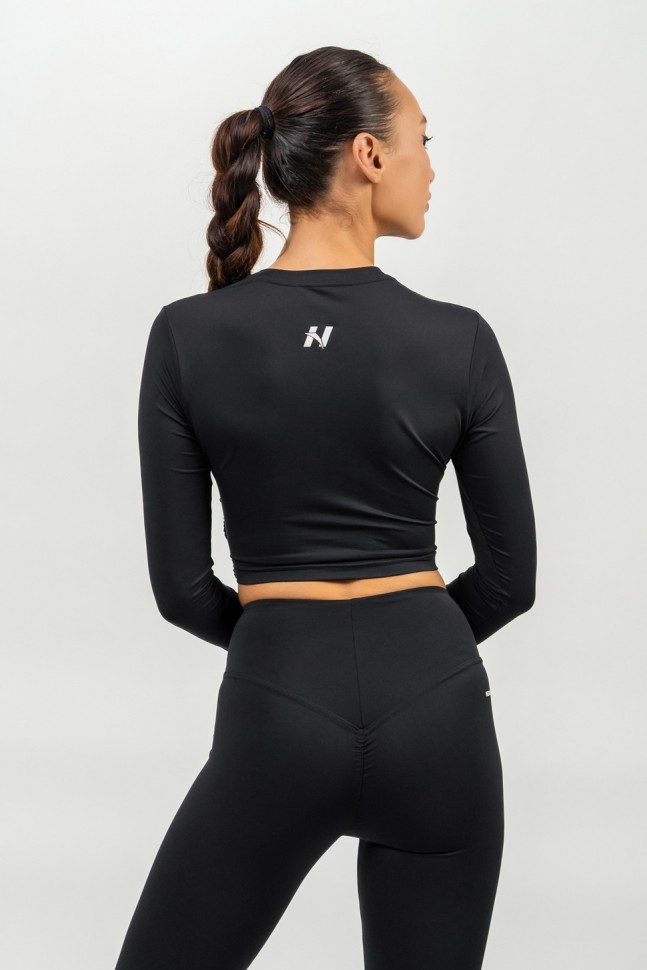 Лонгслив Nebbia Cropped Long Sleeve Top ELEVATED 468 Black в Москве в Москве