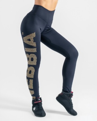 Лосины Nebbia 827 Gold Logo Print