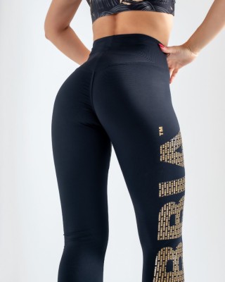 Лосины Nebbia 827 Gold Logo Print