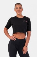 Футболка NEBBIA Minimalist Logo Crop T-shirt 600 Black в Москве  в Москве 