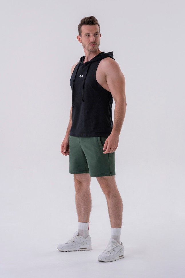 Майка Nebbia Fitness Tank top with a hoodie 323 Black