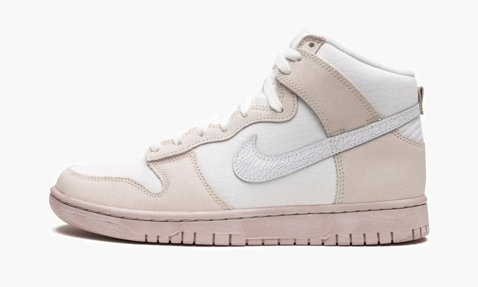 Кроссовки Nike Dunk High Retro PRM Cracked Leather Swoosh DV0822-100 в Москве  в Москве 