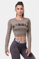 Лонгслив Nebbia 585 black Long Sleeve Thumbhole Sporty Crop Top Mocha в Москве  в Москве 