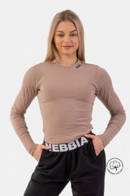 Лонгслив Nebbia Organic Cotton Ribbed Long Sleeve Top 415 brown