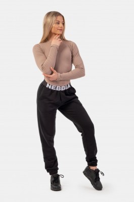 Лонгслив Nebbia Organic Cotton Ribbed Long Sleeve Top 415 brown