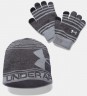 Шапка и перчатки Under Armour Boy's Beanie/Glove Combo Black / Graphite / Red 1321599-001 в Москве 