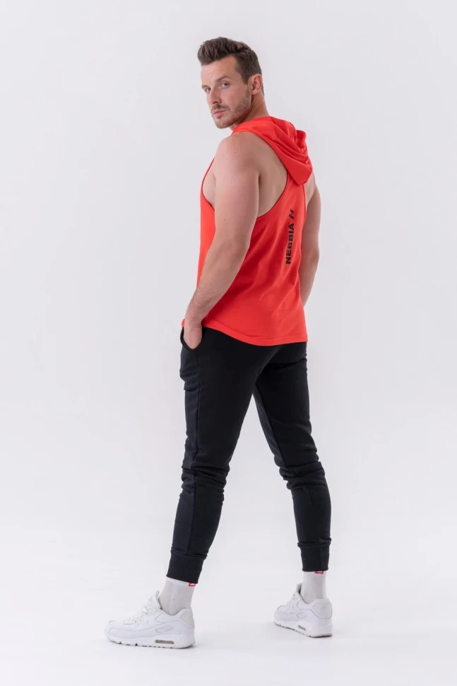 Майка Nebbia Fitness Tank top with a hoodie 323 Red в Москве  в Москве 