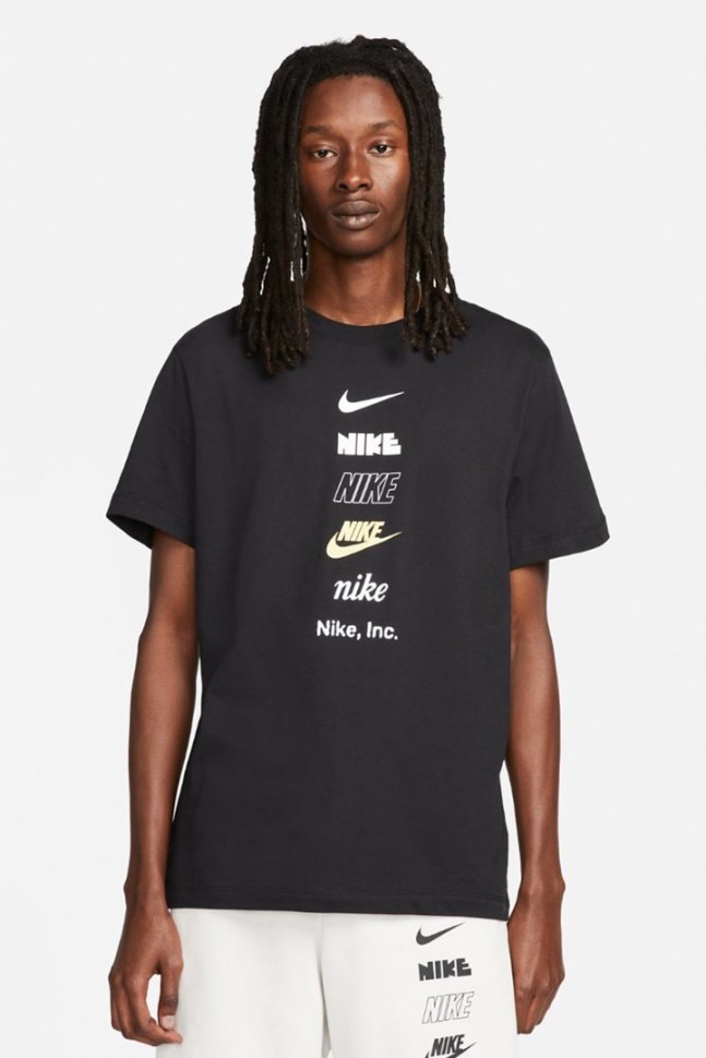 Nike men's black crew neck hot sale