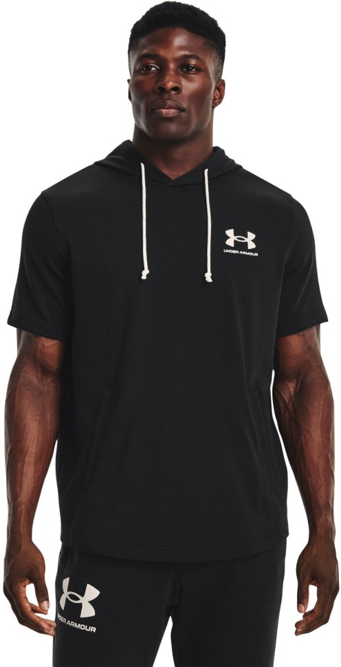 Толстовка Under Armour с коротким рукавом UA Rival Terry LC SS HD 1370396-001 в Москве в Москве
