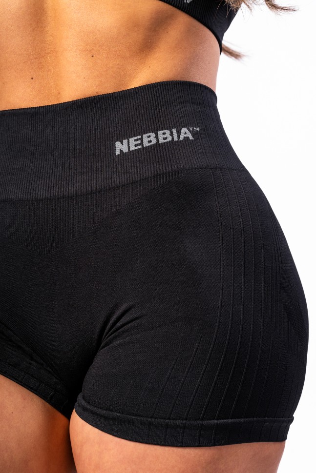 Шорты Nebbia High Waisted Push-Up Shorts TOTALLY SEAMLESS 304 Black в Москве в Москве